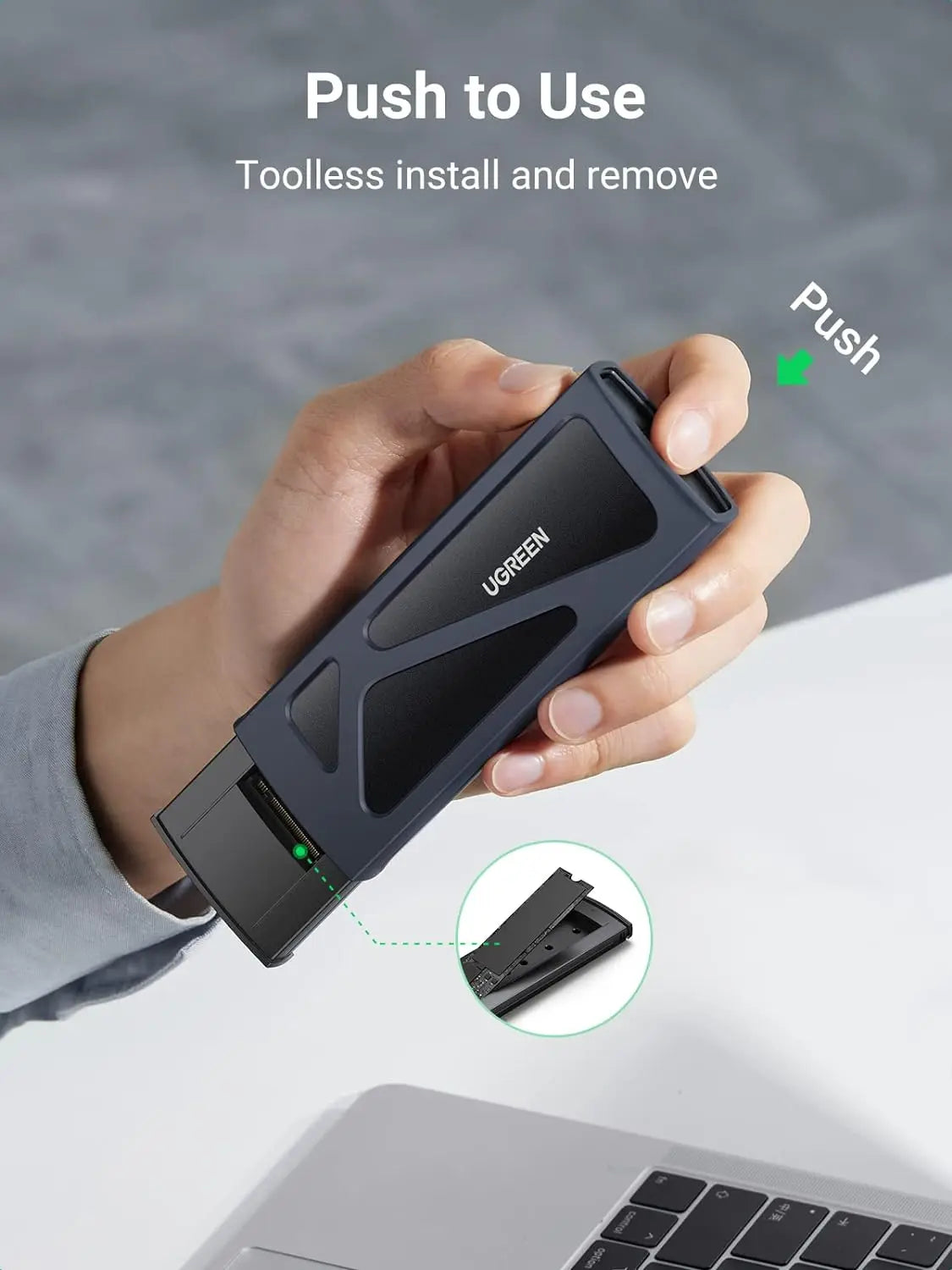 UGREEN NVMe M.2 SSD Enclosure USB 3.2 Gen 2 10Gbps High Speed Aluminum Portable M.2 to USB-C 2230 2242 2260 2280 15512 Ugreen