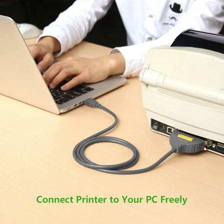 UGREEN 2M USB 2.0 to IEEE1284 CN36 Male Parallel Printer Adapter Cable USB to Parallel Converter Inkjet Laser Printer Gray 20225 Ugreen