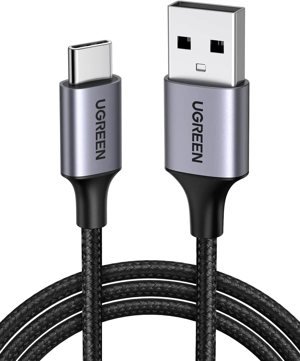 UGREEN 0.25M USB-A 2.0 to USB-C Cable Male to Male Nickel Plated Aluminum Shell Braided Charging Data Sync 60124 Ugreen