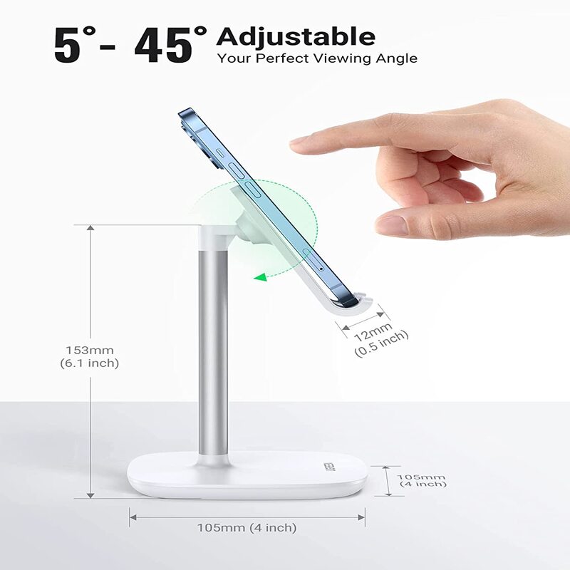 UGREEN Metal Multi-Angle Height Adjustable Desk Phone Holder 5°-45° All 4.0"-7.9" Device Stand Tablet Smartphone (60343) Ugreen