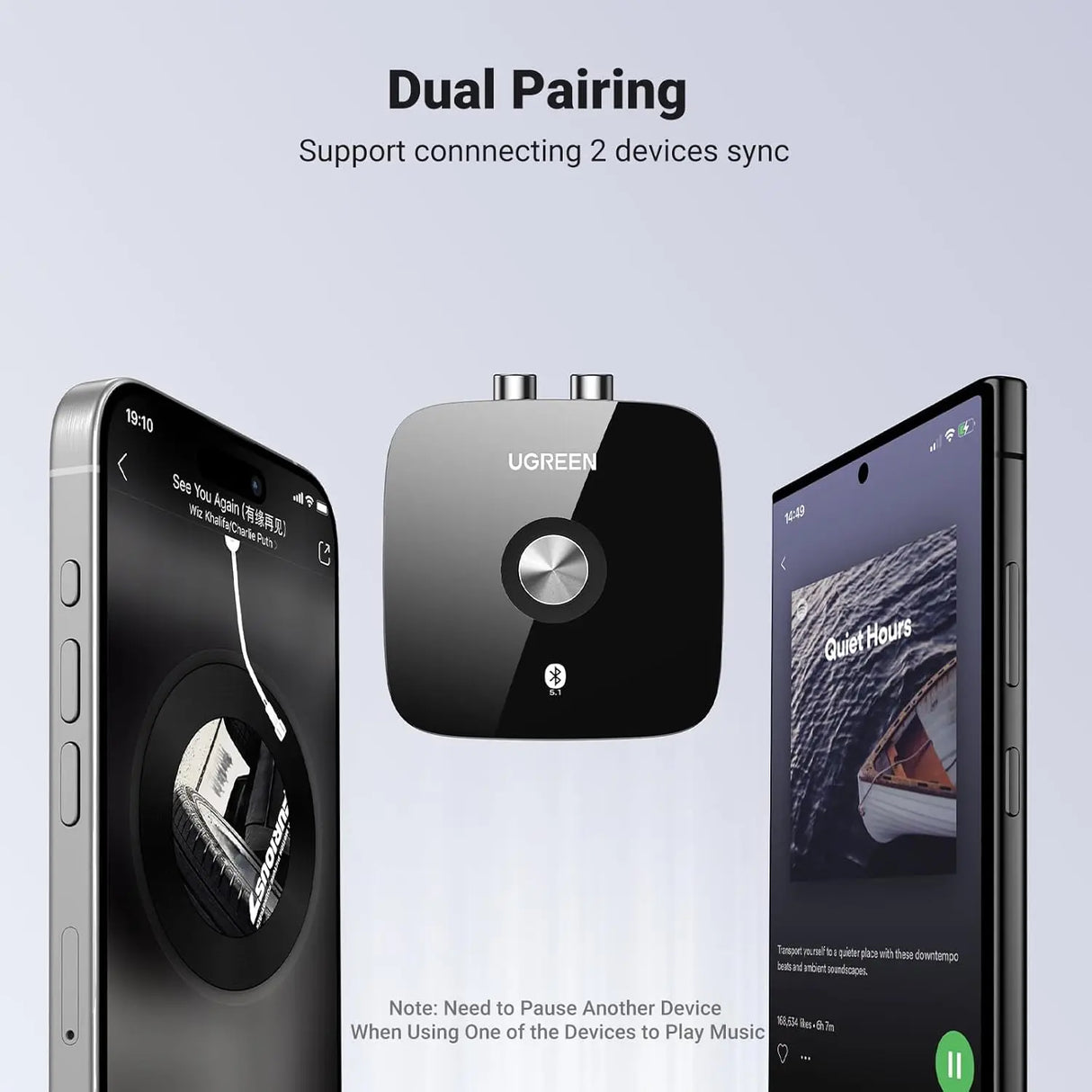 UGREEN Wireless Bluetooth 5.1 Receiver 2RCA aptX LL 3.5mm AUX Jack Music Adapter TV Car Audio Streaming 40759 Ugreen