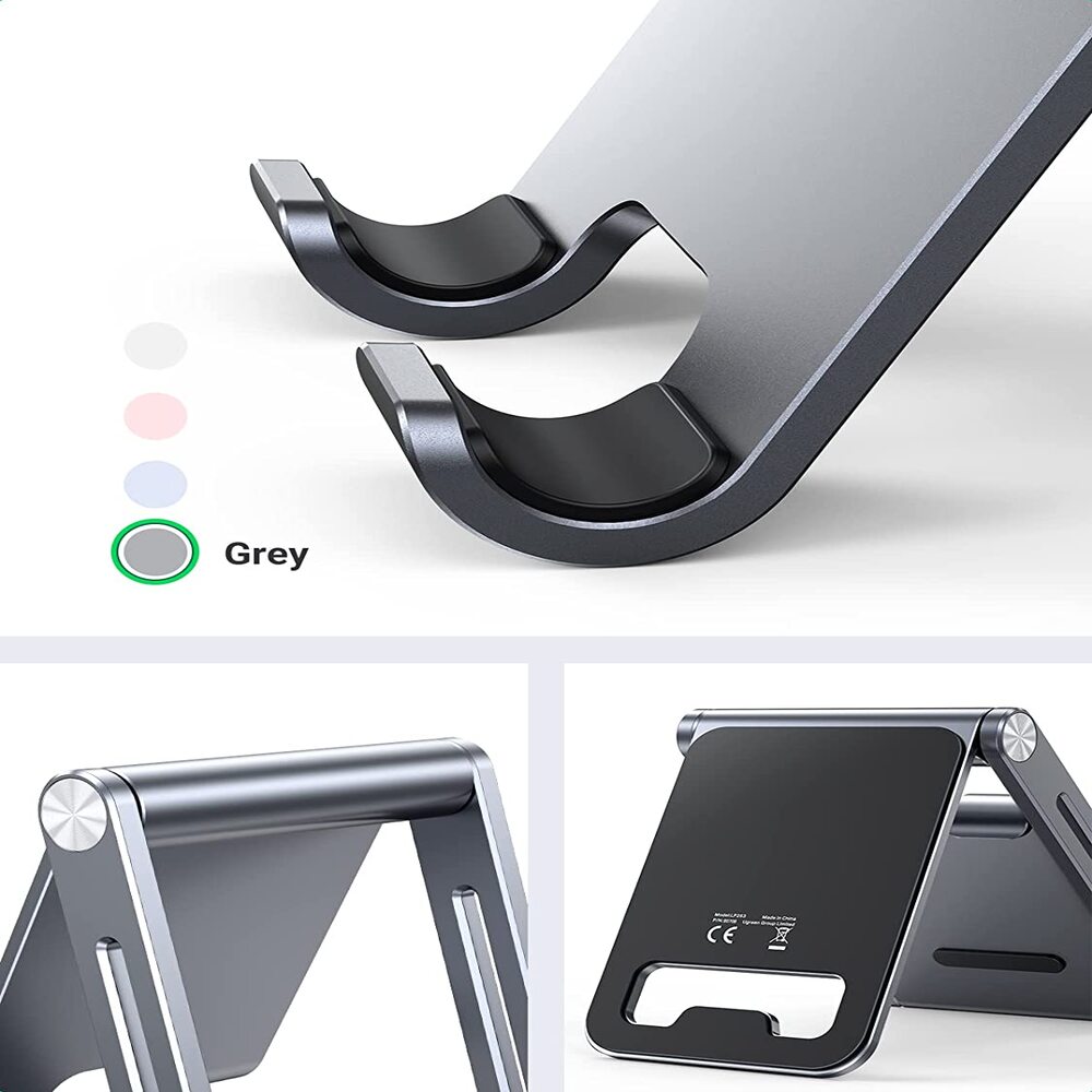 UGREEN Height Adjustable Tabletop Cell Phone Stand Holder Aluminum Case Desk Phone Mount Mobile Device Support (80708) Ugreen