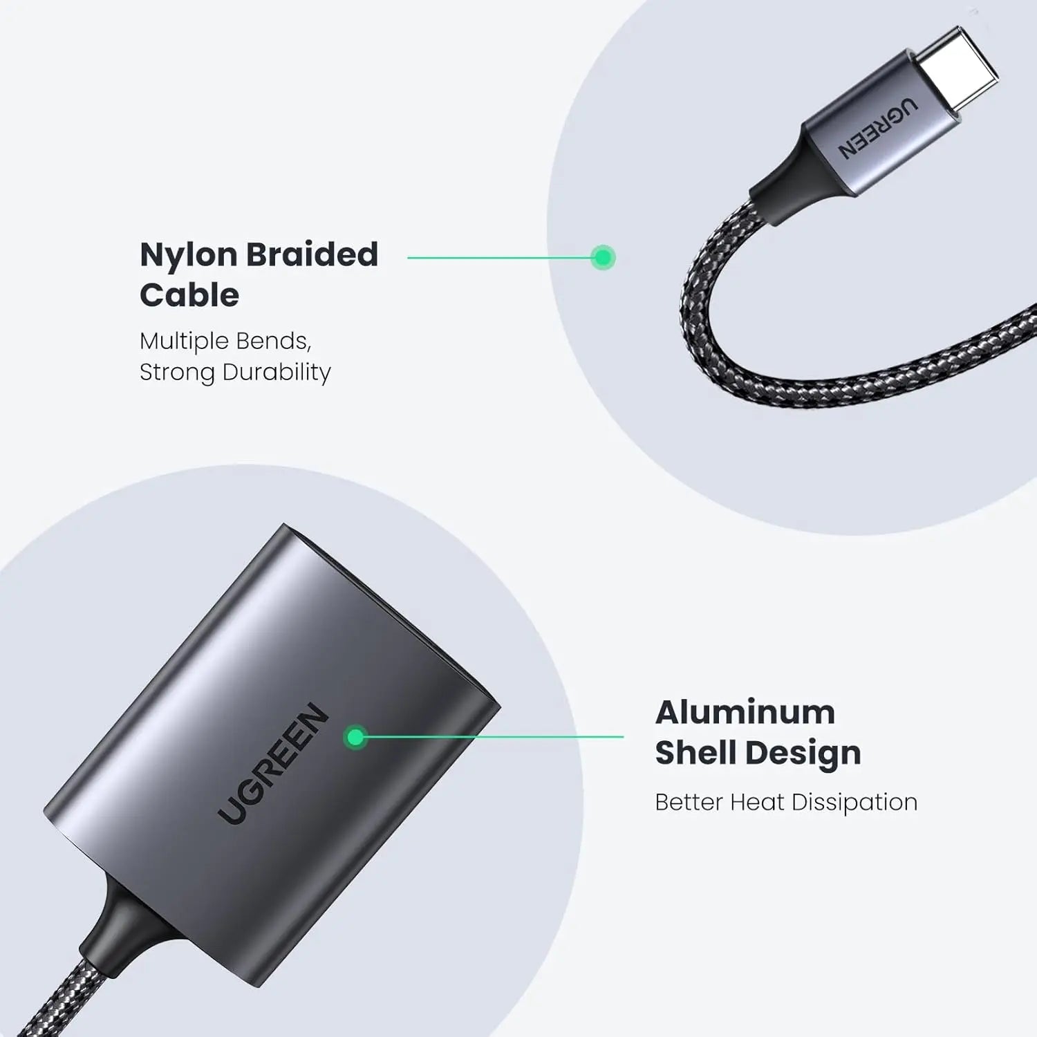 UGREEN USB-C SD Card Reader 2-in-1 5Gbps Micro SD TF Adapter OTG Camera MacBook iPad Pro Galaxy Android (80888)