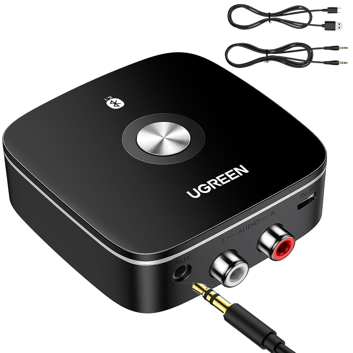 UGREEN Wireless Bluetooth 5.1 Receiver 2RCA aptX LL 3.5mm AUX Jack Music Adapter TV Car Audio Streaming 40759 Ugreen