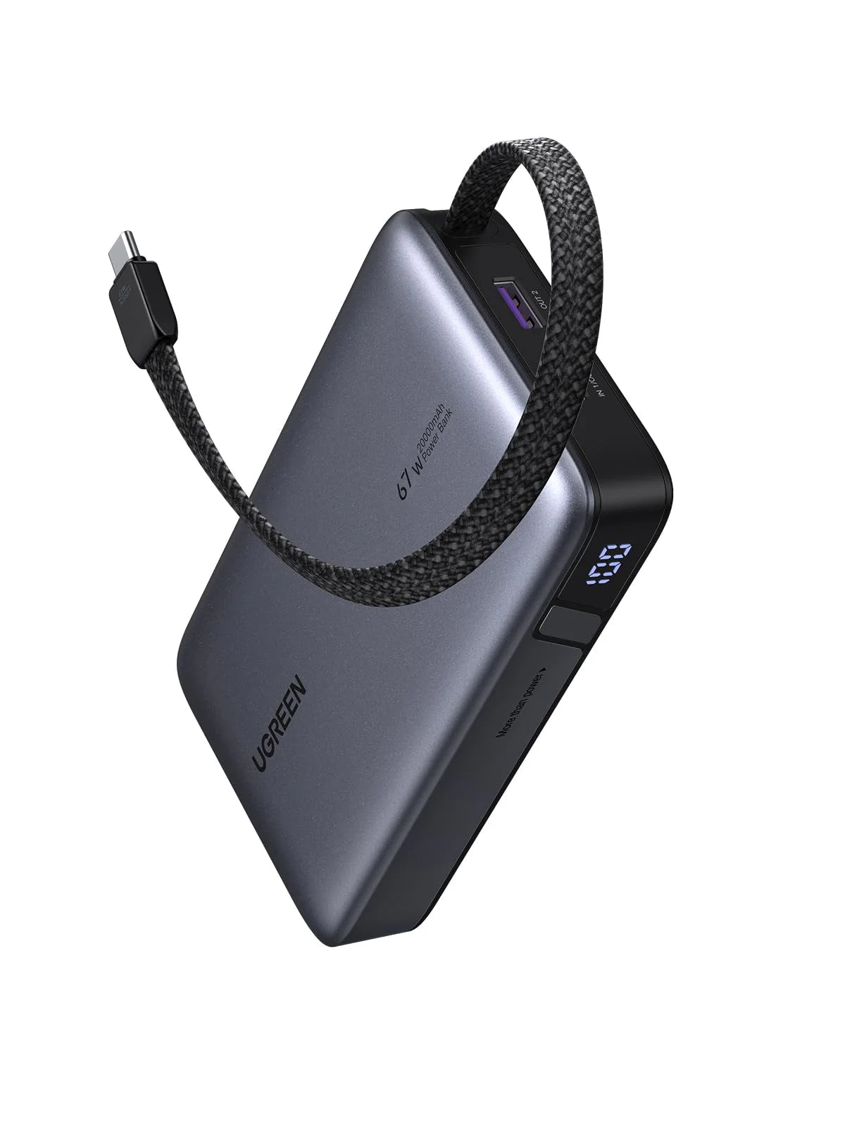 UGREEN Nexode Power Bank 20000mAh 67W with Built-in USB-C Cable (55996B)