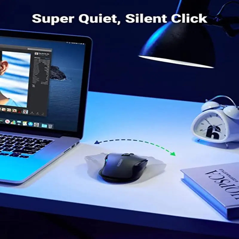 UGREEN Ergonomic 5-Level 6 Button Silent 2.4G Wireless Optical Mouse Nano Receiver 4000 DPI PC Laptop Gaming Black (90545) Ugreen