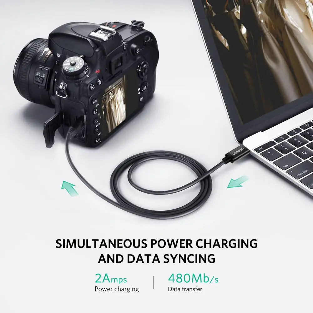 UGREEN USB C to Mini USB Cable 1M Male to Male Digital Camera MP3 Player Mini B USB Device Connector Type-C Cable (50445)