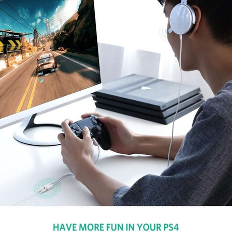 UGREEN 20cm 3.5mm TRRS 4-Pole Male to 2 Female Headphone Mic Splitter Cable ABS Case Audio Jack Adapter Headset 10789 Ugreen