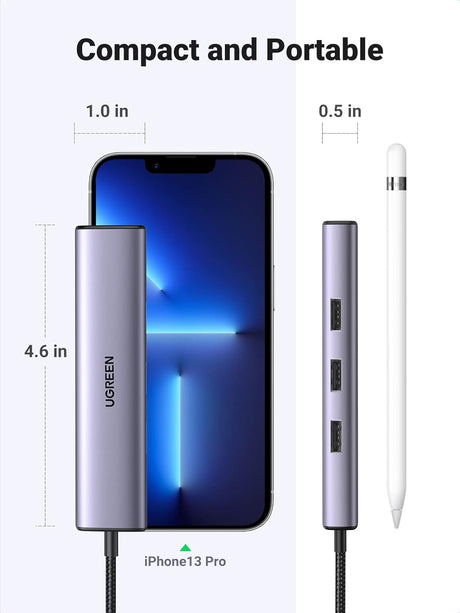 UGREEN 4-in-1 USB C Ethernet Adapter Thunderbolt 3 USB 3.0 Gigabit RJ45 Hub MacBook Pro Air iMac iPad Surface XPS (60600) Ugreen