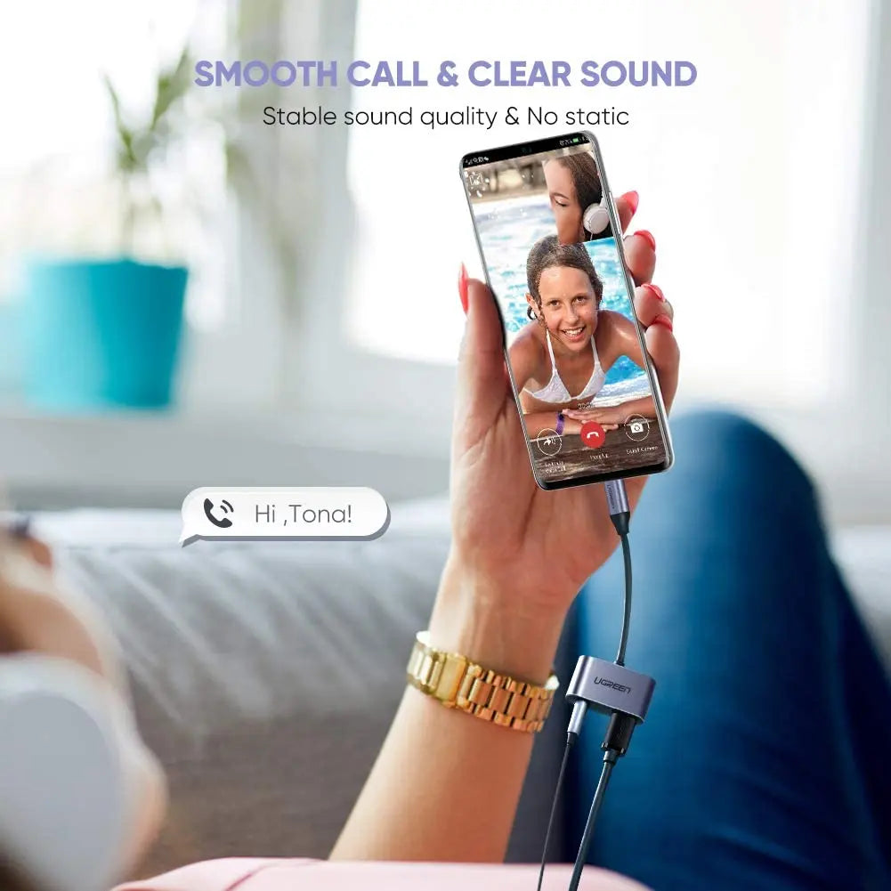 UGREEN 2-in-1 USB-C Female to Dual Port USB-C 3.5mm Audio Female Adapter 30W PD3.0 QC3.0 Fast Charging Type-C (50596) Ugreen