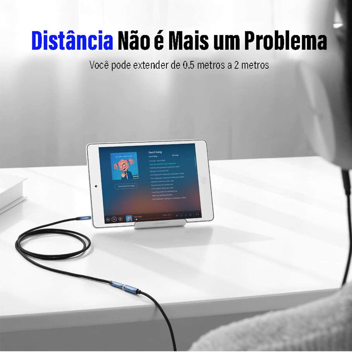 UGREEN 1M 3.5mm Male to Female Audio Extension Cable Aluminum Case Braided Microphone Support Headphone Jack 40673 Ugreen