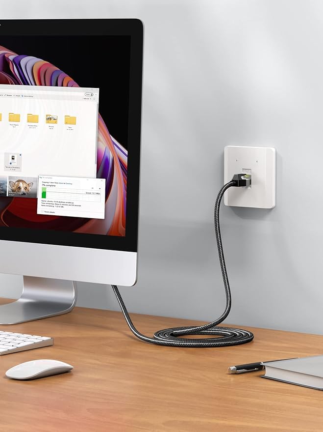 UGREEN 2m Cat7 Ethernet Cable, RJ45 10Gbps High-Speed Network Cable, (Black) – Model 80423