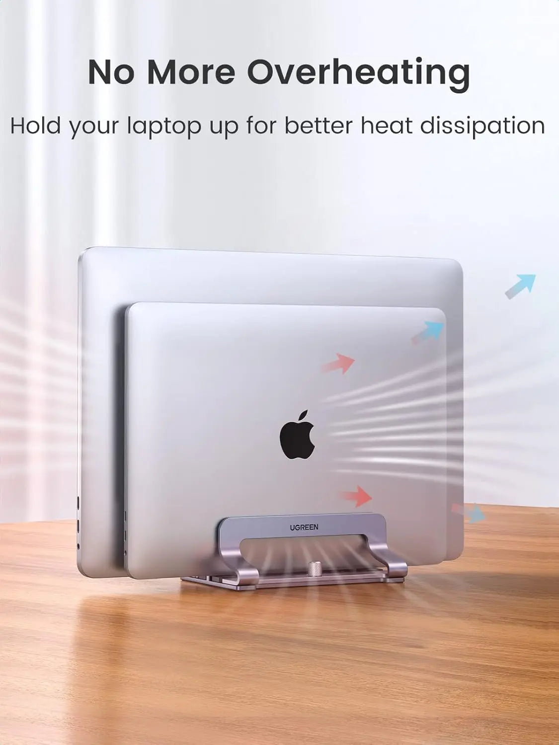 UGREEN Vertical Laptop Stand Dual Slot Adjustable Dock Aluminum Desktop Stand MacBook Air Pro Surface LG Gram Lenovo (60643) Ugreen India