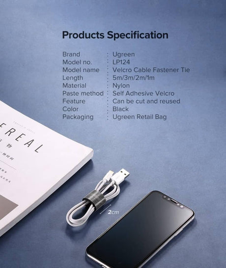 UGREEN 5M Cable Management Sleeve Nylon Cable Winder Wire Organizer Flexible Cuttable Cord Protector TV Computer Office Black 40356 Ugreen