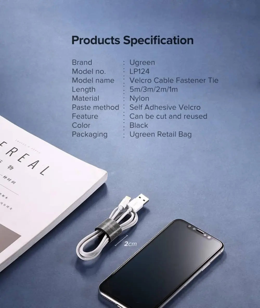 UGREEN 5M Cable Management Sleeve Nylon Cable Winder Wire Organizer Flexible Cuttable Cord Protector TV Computer Office Black 40356 Ugreen