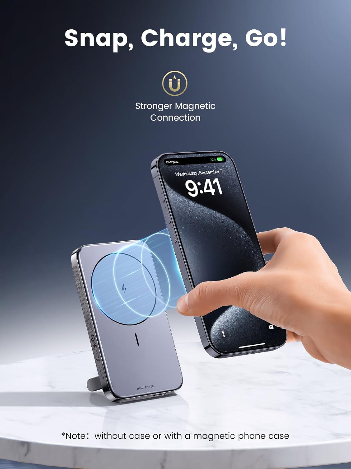 UGREEN 10000mAh Magnetic MagSafe Power Bank 3 Port Wireless Portable Charger PD 20W Foldable Stand iPhone 16 15 14 (15086) Ugreen