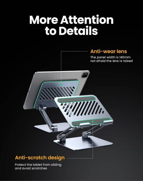 UGREEN Foldable Adjustable Aluminum Laptop Stand Portable Ergonomic Notebook Riser MacBook Dell HP Lenovo ASUS 15.6" (40291) Ugreen