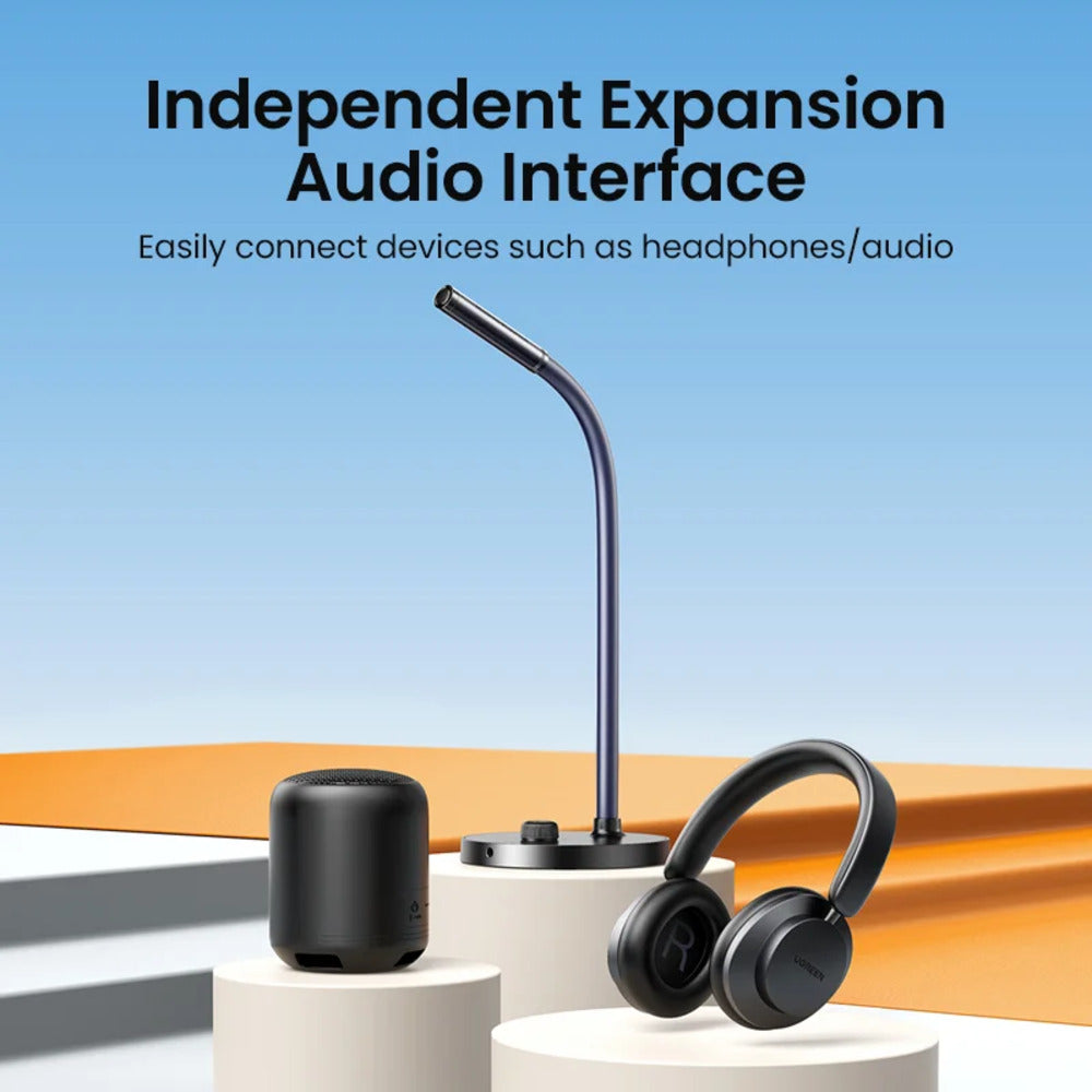 UGREEN USB Desktop Microphone Plug Play Condenser Mic Mute Button Adjustable Stand PC Laptop Gaming Streaming Podcasting 90416 Ugreen