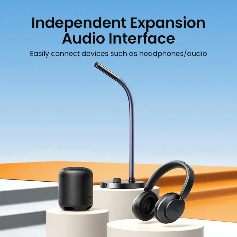 UGREEN USB Desktop Microphone Plug Play Condenser Mic Mute Button Adjustable Stand PC Laptop Gaming Streaming Podcasting 90416 Ugreen