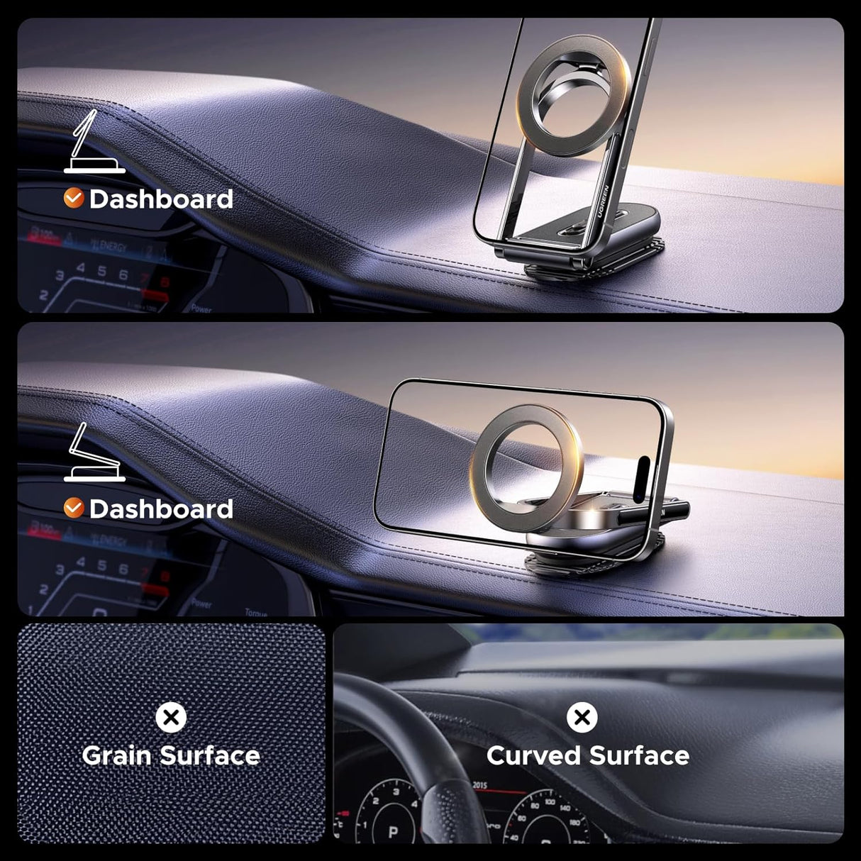 UGREEN MagSafe Car Mount Dashboard 360° Rotation Magnetic Phone Holder iPhone 16 15 14 13 12 MagSafe Case Strongest (65186) Ugreen