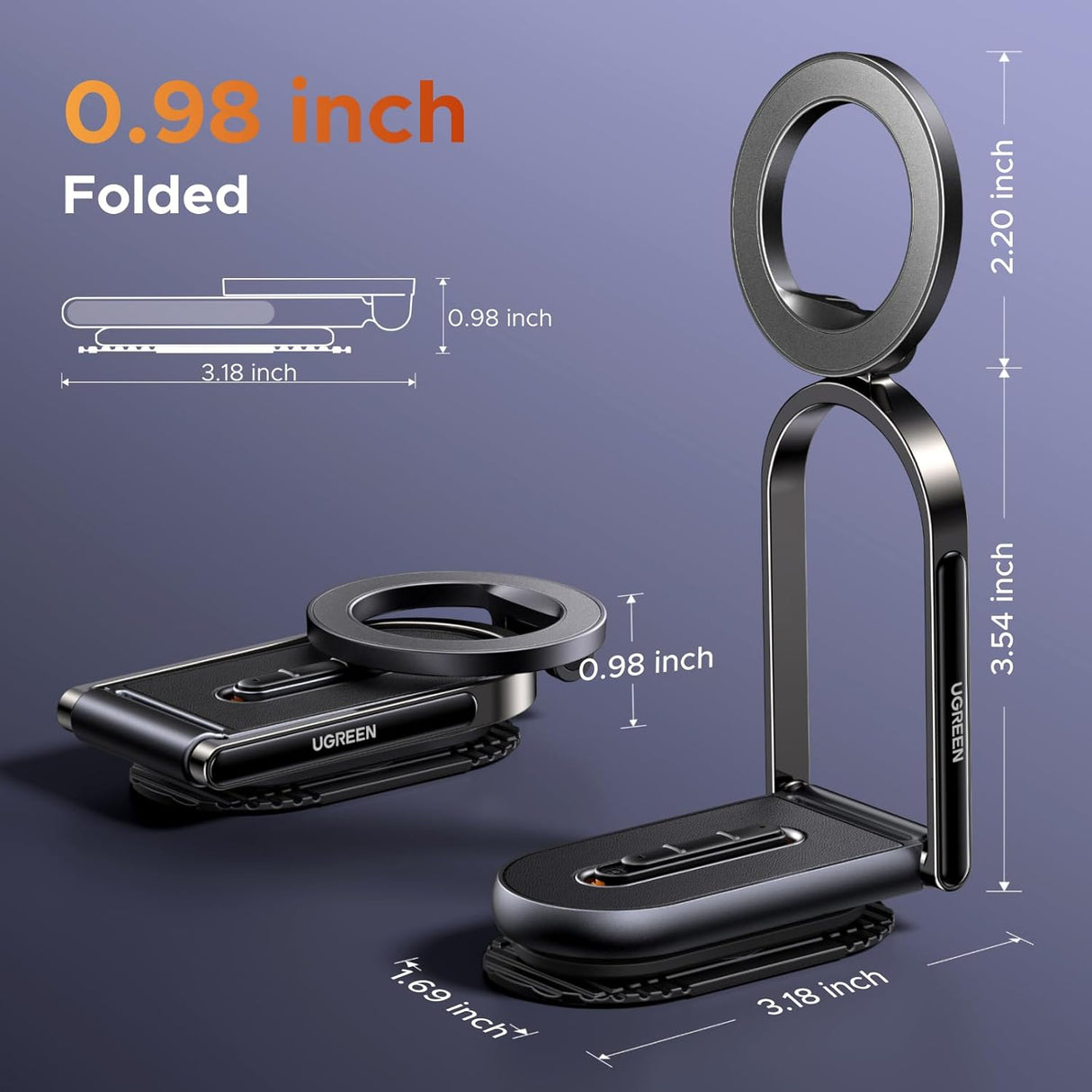 UGREEN MagSafe Car Mount Dashboard 360° Rotation Magnetic Phone Holder iPhone 16 15 14 13 12 MagSafe Case Strongest (65186) Ugreen