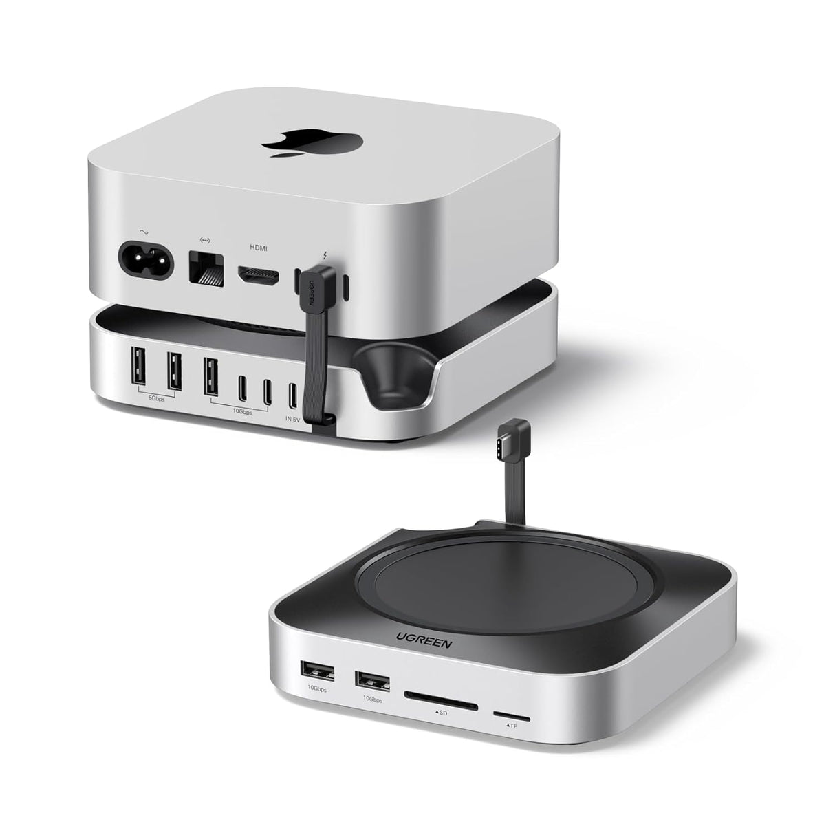 UGREEN Mac mini M4 Dock 11-in-1 USB C Hub 8TB M.2 NVMe 10Gbps 5X USB-A 2X Type-C SD/TF Card Docking Station (65487) Ugreen
