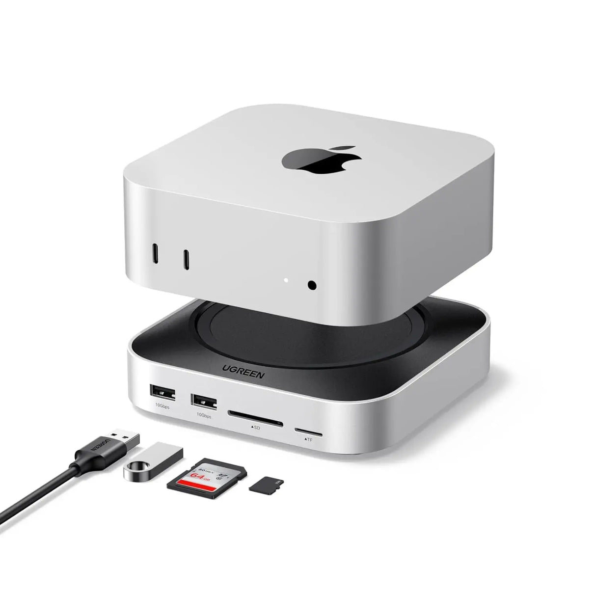 UGREEN Mac mini M4 Dock 11-in-1 USB C Hub 8TB M.2 NVMe 10Gbps 5X USB-A 2X Type-C SD/TF Card Docking Station (65487) Ugreen
