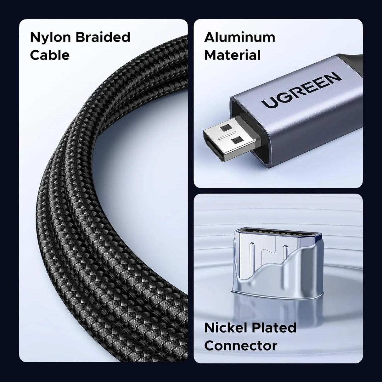 UGREEN Micro HDMI to HDMI 2.1 Adapter 8K 60Hz 4K 240Hz Ultra HD Video Converter Camera Raspberry Pi Tablet Monitor (65593)