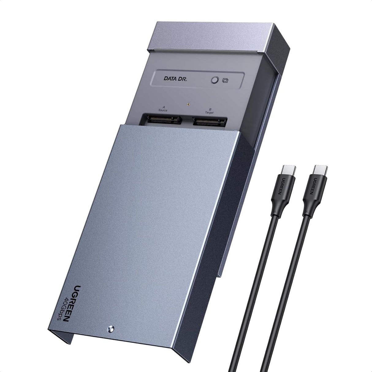UGREEN CM847 USB4 2-Bay M.2 NVMe SSD Enclosure with Offline Clone & RAID – 40Gbps Dual NVMe Storage Dock (65733EU)