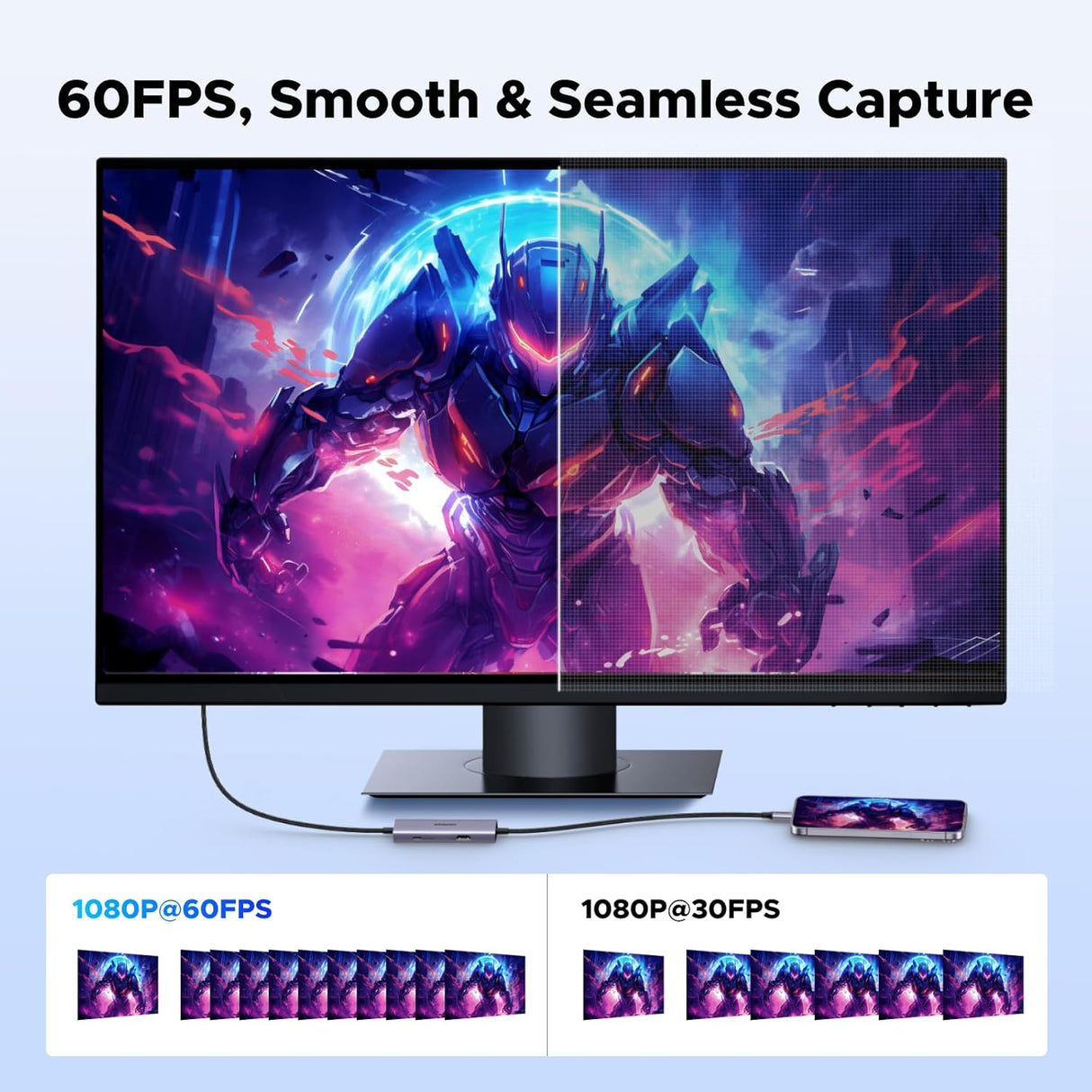 UGREEN USB-C Video Capture Card – 4K@30Hz Loop-Out, 2K@30Hz Capture, 100W PD, USB-A/USB-C Output (65856)