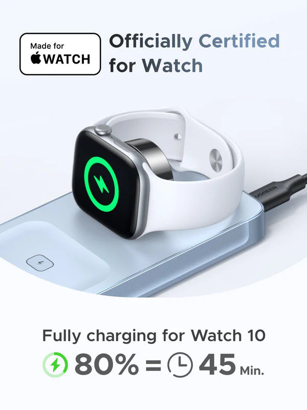 Ugreen 25W MagFlow 3-in-1 Magnetic Wireless Charger Foldable and Portable, iPhone 12 and Later, AirPods2 and Later, Apple Watch(65901)