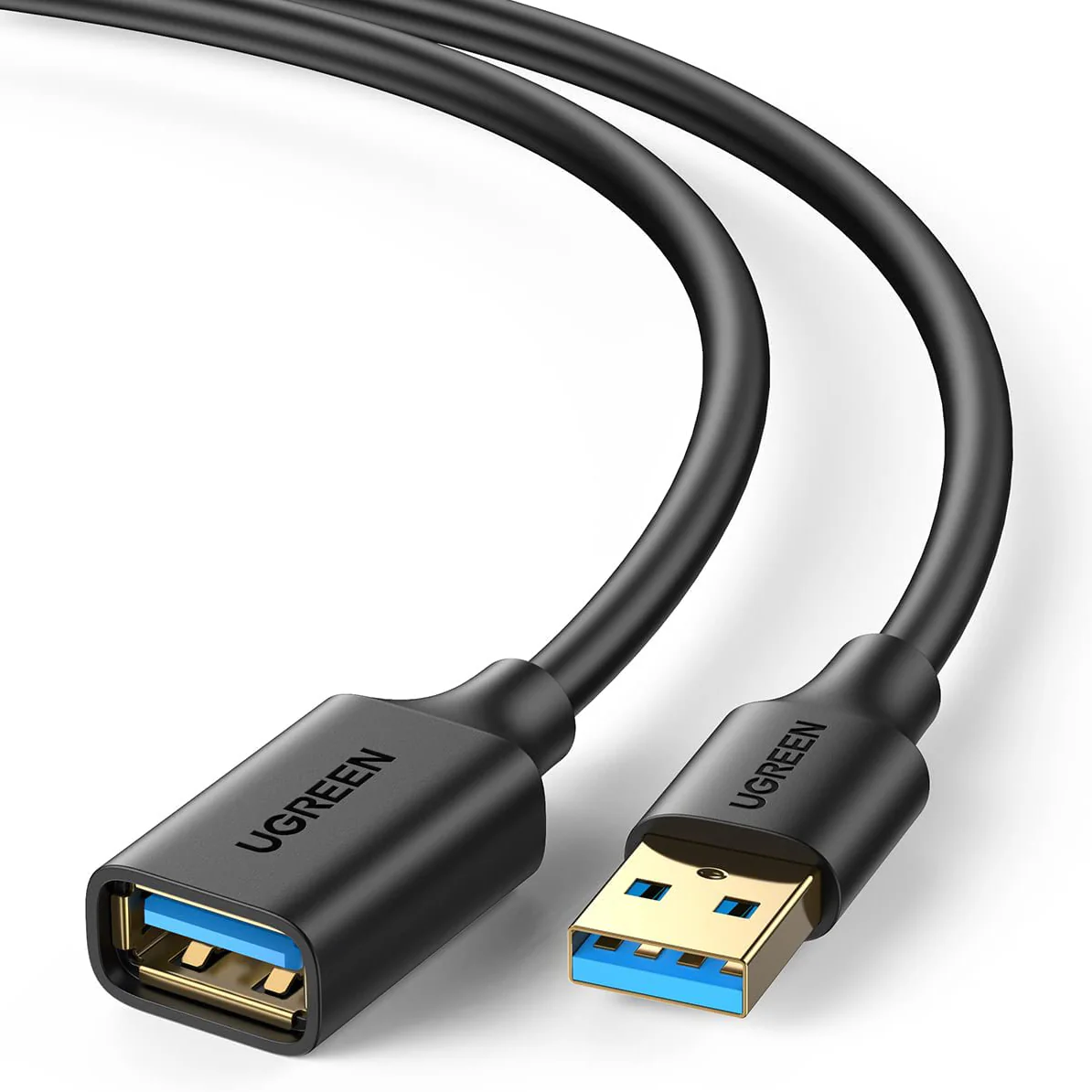 UGREEN 0.5M USB 3.0 Male To Female Gold Plated Extension Cable with 5Gbps Transfer Speed Compatible With PC, Game Consoles, Monitors (30125)