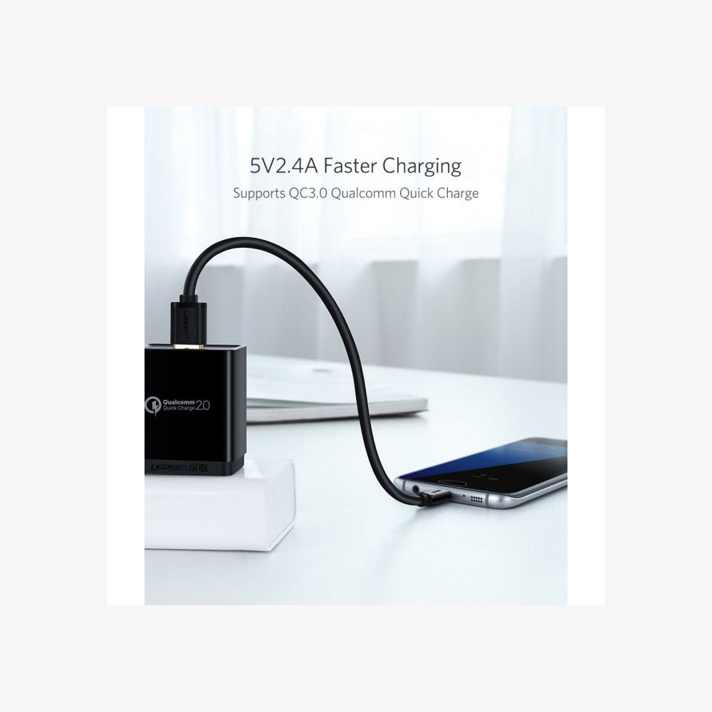 UGREEN 1.5M USB-A to Micro USB Cable USB 2.0 Data Sync Charging Cord Nickel Plated Android Phone PS4 Controller 60137 Ugreen