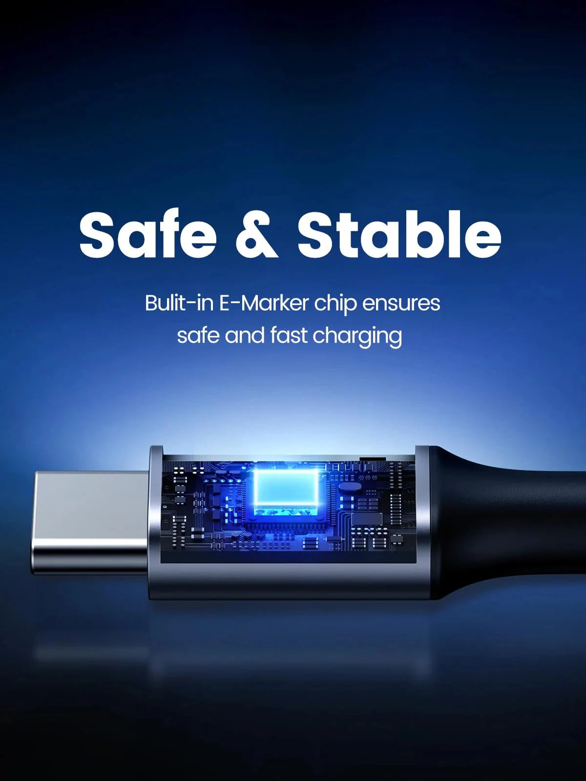 UGREEN 1M USB-C to USB-C Angled Cable 100W Fast Charging 5A PD Nylon Braided MacBook Pro iPad Pro Galaxy S21 70643 Ugreen