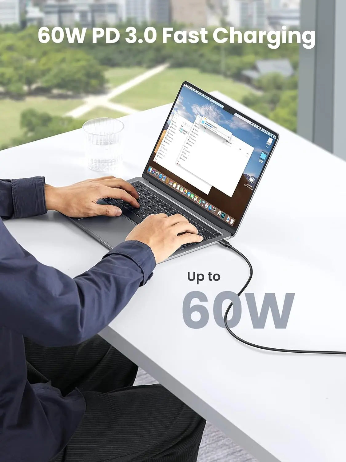 UGREEN USB C 2.0 Cable 2M 60W Male to Male Power Delivery 2.0 QC 2.0/3.0 Fast Charging Type-C Data Transfer Cable (10306) Ugreen