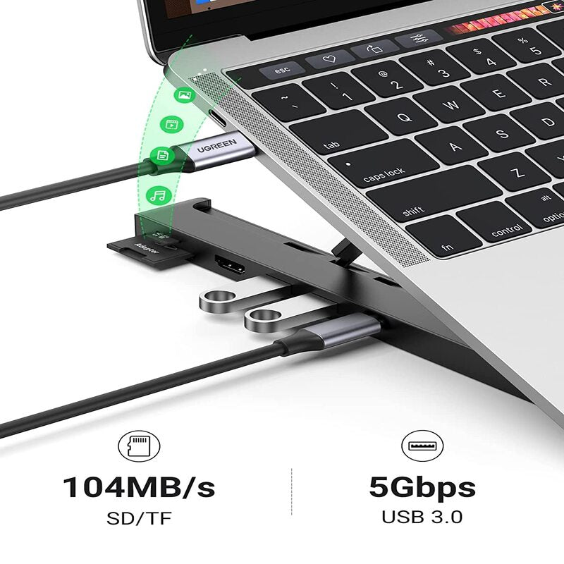 UGREEN USB C Laptop Docking Station 4 Level Adjustable Foldable Portable Desktop Stand Ergonomic Laptop Riser (80551) Ugreen