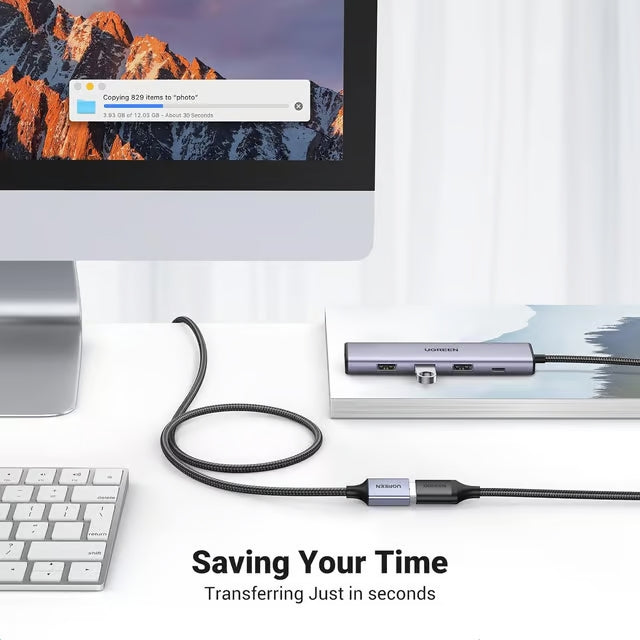 UGREEN 5M USB 3.0 Extension Cable Male to Female Nylon Braided 5Gbps Keyboard Mouse Hub Flash Drive Webcam 25285 Ugreen