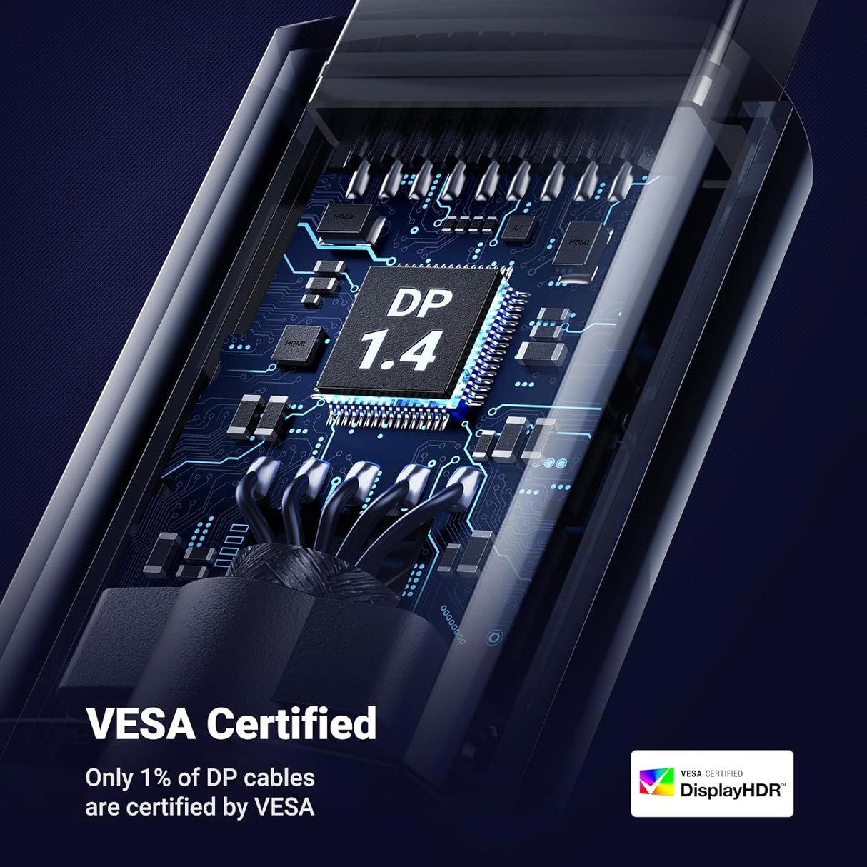 UGREEN 3M DisplayPort 1.4 Cable Nylon Braided 8K@60Hz 4K@144Hz 1080P@240Hz 32.4Gbps HDR Gaming Monitor Laptop PC TV 80393 Ugreen