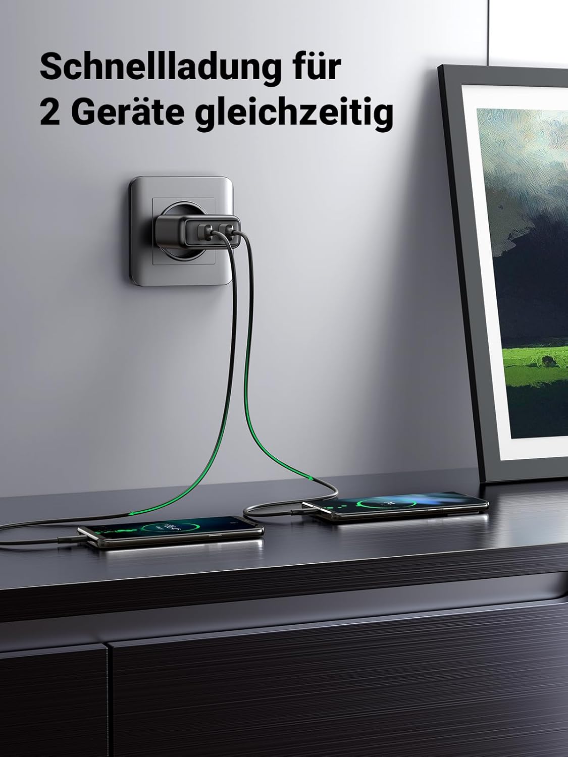 UGREEN 36W 2-Port USB Charger QC 3.0 Fast Charging Galaxy S10 S9 S8 A51 A50 Sony Xperia Redmi Note8 Huawei P30 (10216) Ugreen