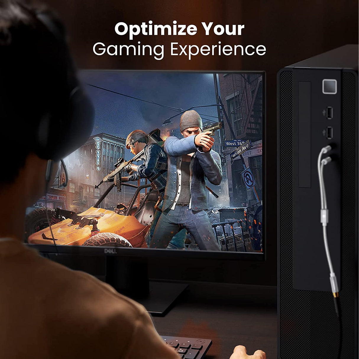 UGREEN 20CM Metal TRRS Female to Dual Male Audio PC Adapter Y Splitter 3.5mm Headphone Microphone Jack Converter Headset 10790 Ugreen