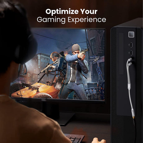 UGREEN 20CM Metal TRRS Female to Dual Male Audio PC Adapter Y Splitter 3.5mm Headphone Microphone Jack Converter Headset 10790 Ugreen