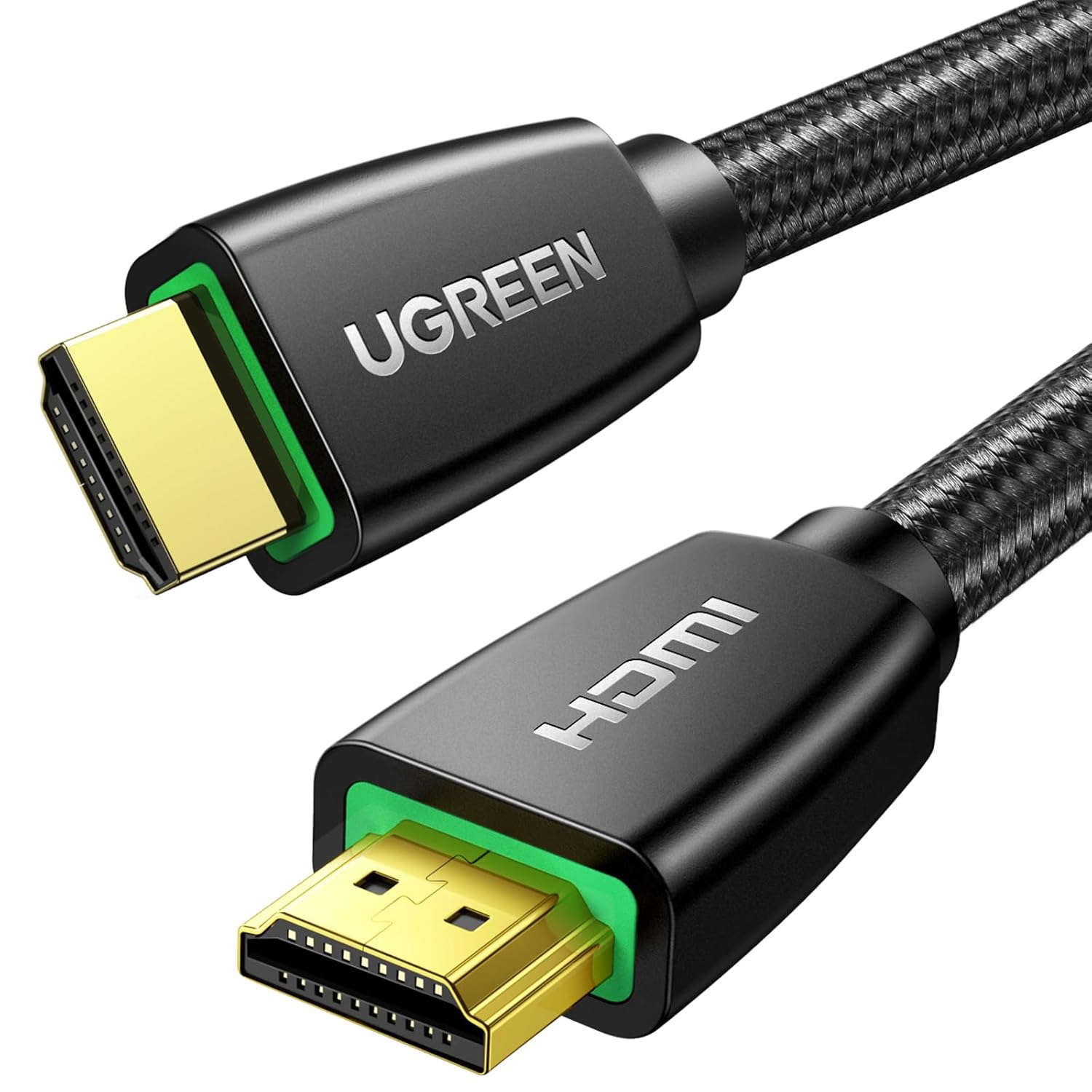 UGREEN 1M 4K@60Hz Braided HDMI 2.0 Cable Male to Male Round 18Gbps Ethernet UHD TV Monitor Xbox PS5 PS4 Blu-ray Gold 40408 Ugreen