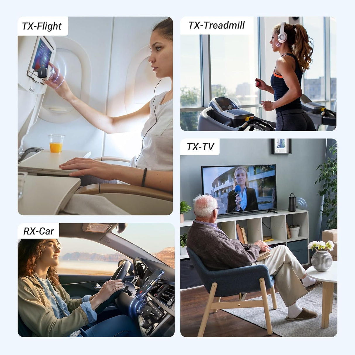 UGREEN Bluetooth 5.2 Transmitter Receiver TV Dual Pair AirPods Earbuds Speaker Headphone Adapter Airplane PC MP3 Gym (35223) Ugreen