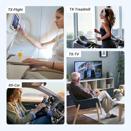 UGREEN Bluetooth 5.2 Transmitter Receiver TV Dual Pair AirPods Earbuds Speaker Headphone Adapter Airplane PC MP3 Gym (35223) Ugreen