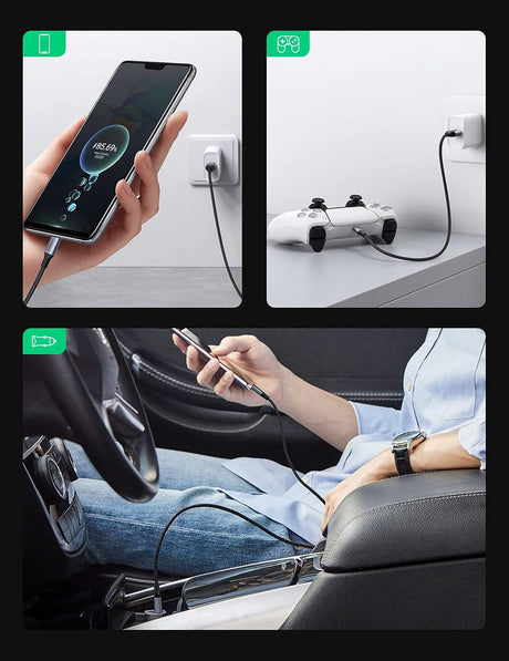 UGREEN USB-A 2.0 to USB-C Cable 1M Male to Male Nickel Plating Aluminum Shell Braided Charging Adapter Smartphone (60126) Ugreen