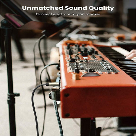 UGREEN 3M 6.35mm Mono Male to Male TRS Audio Cable Guitar Amplifier Mixer Keyboard Professional Instrument Cable 10639 Ugreen