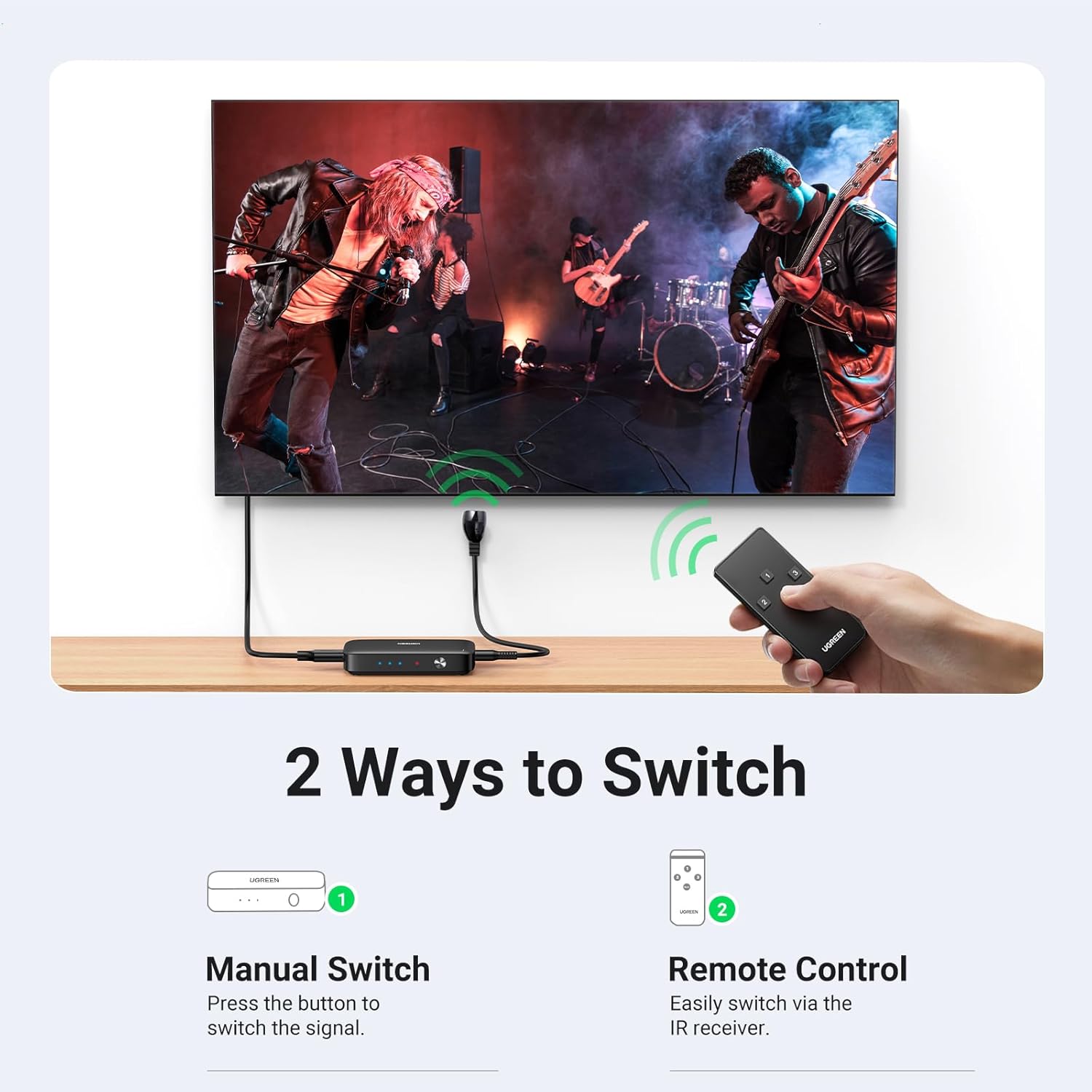 UGREEN 3 In 1 Out HDMI Switch Splitter IR Remote 4K@30Hz 3D 1080P Nintendo Switch PS4 Xbox One Apple TV Fire Stick Blu-Ray 80125 Ugreen