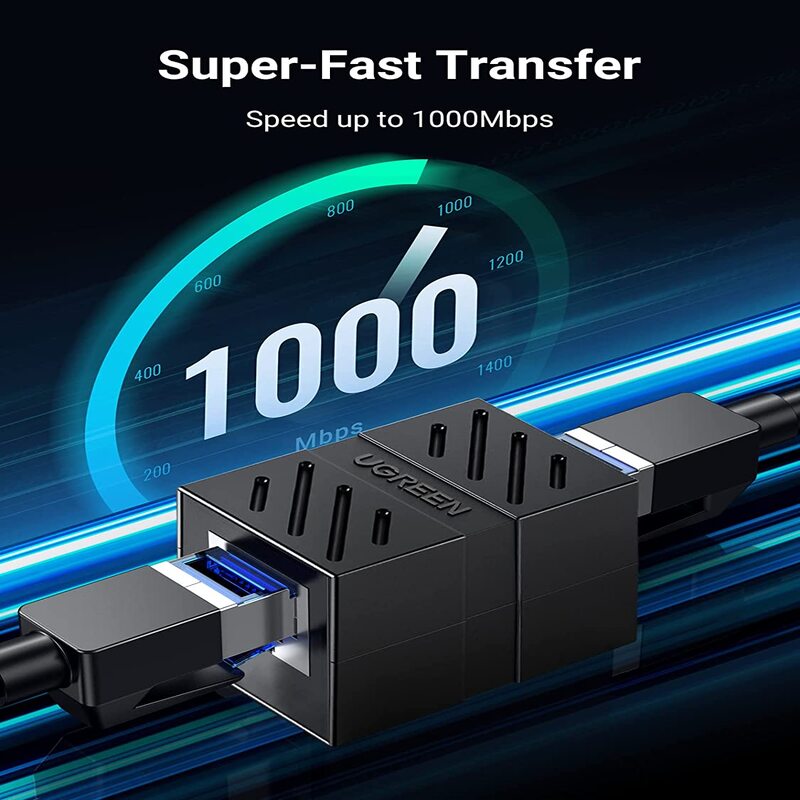 UGREEN RJ45 Female to Female Coupler Ethernet Extender Inline Coupler Cat7 Cat6 Cat5e Cable Laptop Projector Network (20390) Ugreen