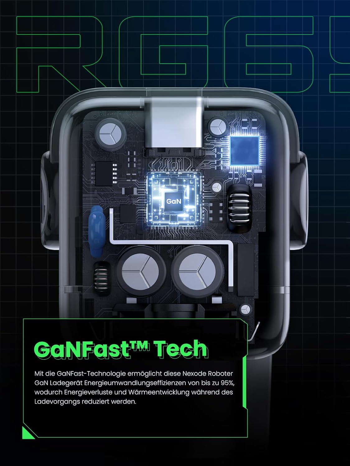 UGREEN Nexode RobotGaN 65W USB C Charger GaN Fast Wall Charger 3 Port 2x USB C 1x USB A iPhone 15 MacBook Galaxy (25685B) Ugreen