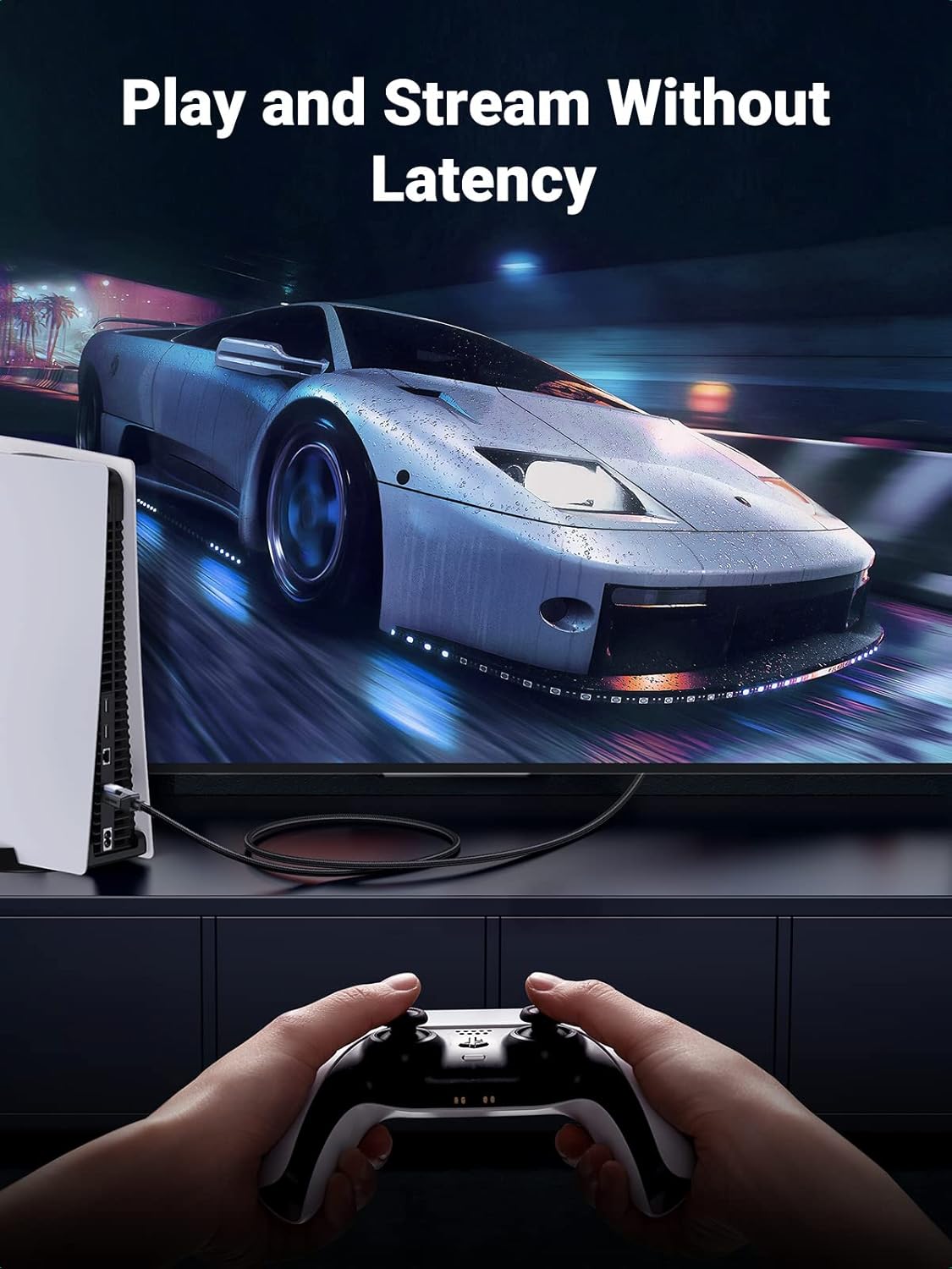 UGREEN 6FT Cat 8 Ethernet Cable High Speed Braided 40Gbps 2000MHz Heavy Duty RJ45 Gaming PC PS5 PS4 Xbox Router 80431 - Ugreen India